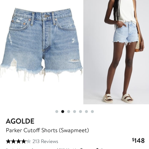 AGOLDE Parker Distressed Denim Shorts - Picture 6 of 8